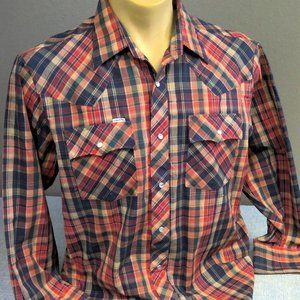 Vintage Chute #1 Western Pearl Snap Shirt Long Sleeve Check XL